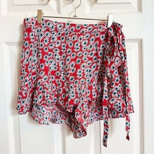 Red floral Zara skort